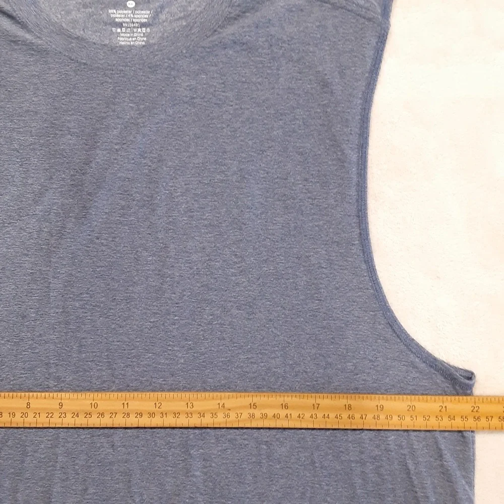 True Classic Mens Sleeveless Active Tee XL Blue Heather Performance Athletic
